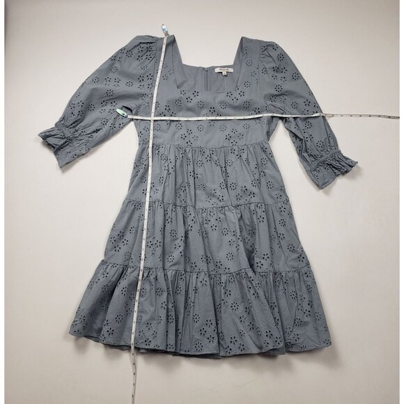 Madewell Eyelet Lizzie Babydoll Dress in Blue Horizon Women's Size 0 [NE734] NWT - Picture 4 of 16